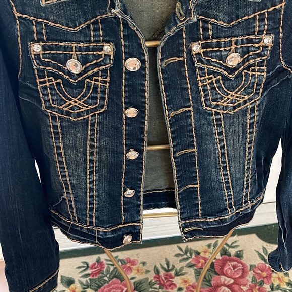 LA Idol crystal button denim jacket - Picture 4 of 7